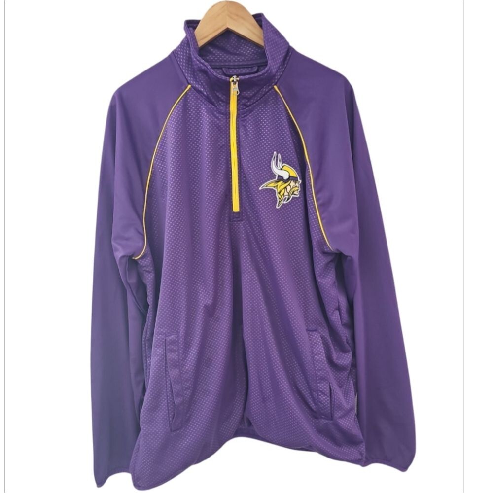 NFL Minnesota Vikings Purple & Gold Quarter-Zip Pullover Hoodie